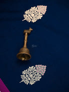 Navy Blue Meenakari Satin Silk Handloom Banarasi Saree - Sacred Weaves