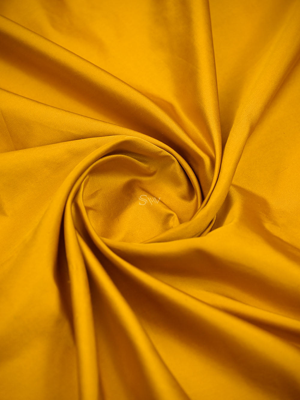 Mustard Plain Meenakari Satin Silk Handloom Banarasi Saree - Sacred Weaves