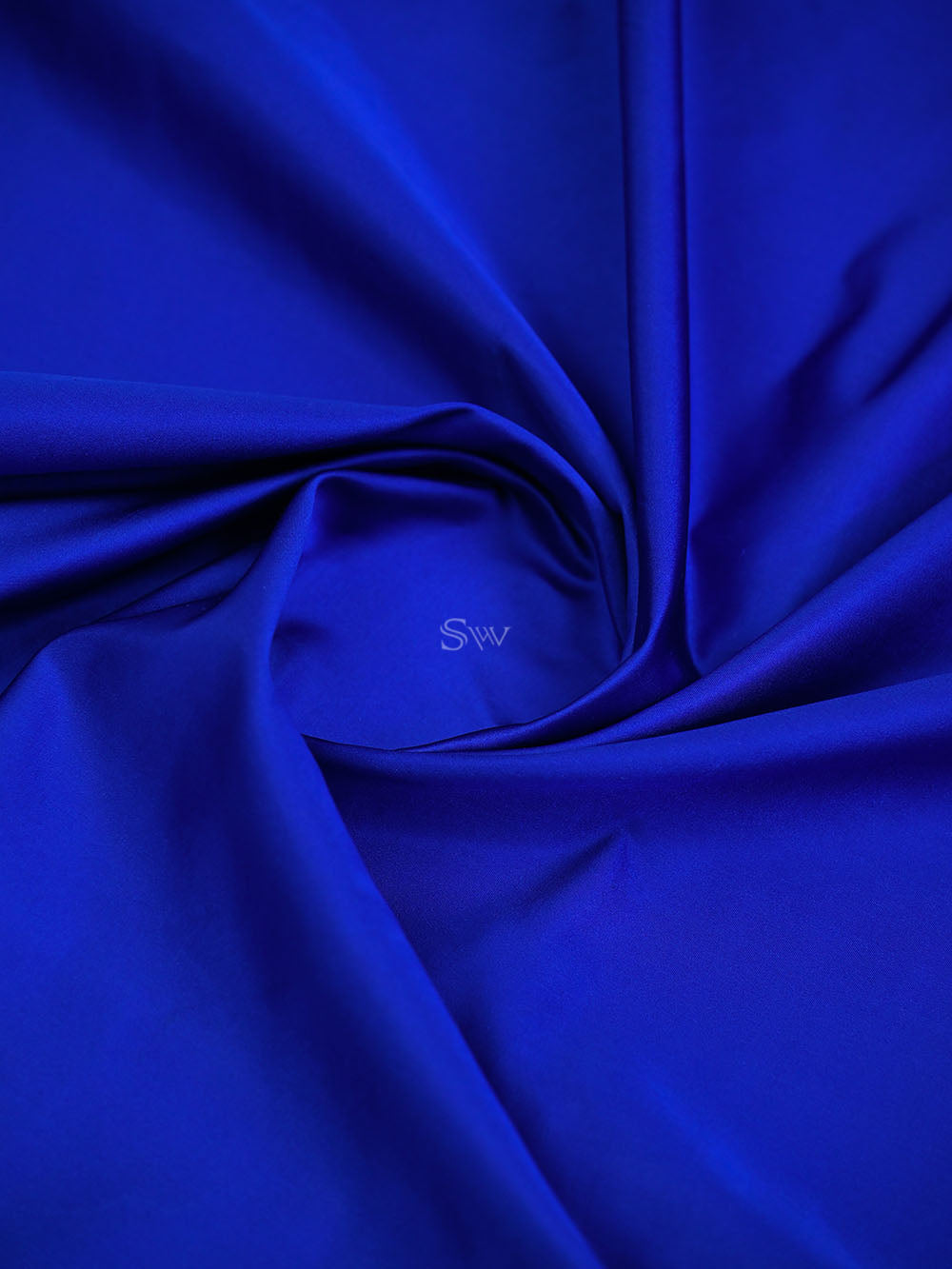 Blue Plain Meenakari Satin Silk Handloom Banarasi Saree - Sacred Weaves