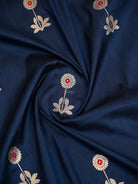Blue Booti Tussar Silk Handloom Banarasi Saree - Sacred Weaves