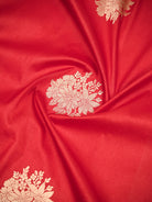 Red Booti Tussar Silk Handloom Banarasi Saree - Sacred Weaves