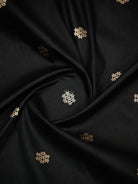 Black Booti Tussar Silk Handloom Banarasi Saree - Sacred Weaves