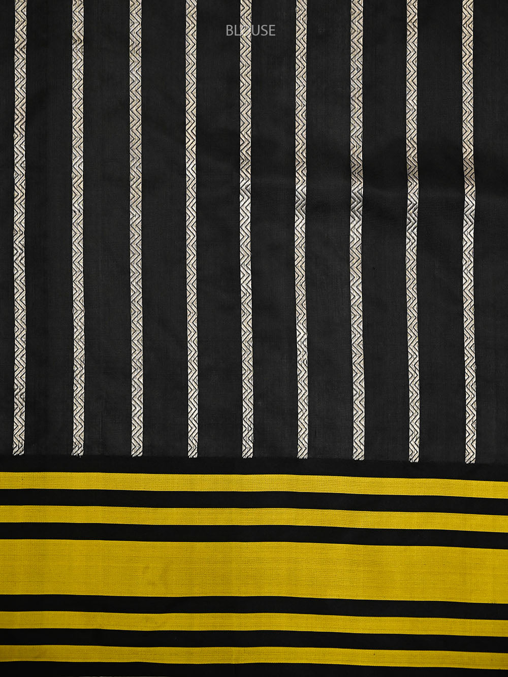 Black Plain Katan Silk Handloom Banarasi Saree - Sacred Weaves