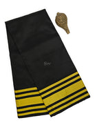 Black Plain Katan Silk Handloom Banarasi Saree - Sacred Weaves