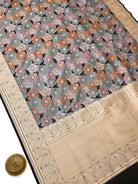 Black Jaal Katan Silk Handloom Banarasi Saree - Sacred Weaves