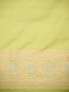 Pista Green Zari Jaal Uppada Katan Silk Handloom Banarasi Saree - Sacred Weaves