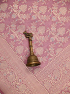 Dusty Pink Zari Jaal Uppada Katan Silk Handloom Banarasi Saree - Sacred Weaves