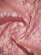 Dusty Pink Zari Jaal Uppada Katan Silk Handloom Banarasi Saree - Sacred Weaves