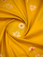 Yellow Booti Tussar Silk Handloom Banarasi Saree - Sacred Weaves