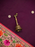 Wine Booti Paithani Katan Silk Handloom Banarasi Saree - Sacred Weaves