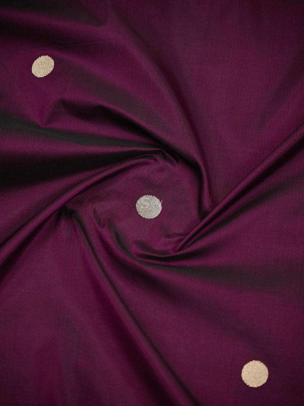 Wine Booti Paithani Katan Silk Handloom Banarasi Saree - Sacred Weaves