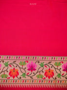 Wine Booti Paithani Katan Silk Handloom Banarasi Saree - Sacred Weaves