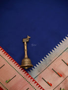 Blue Plain Paithani Katan Silk Handloom Banarasi Saree - Sacred Weaves