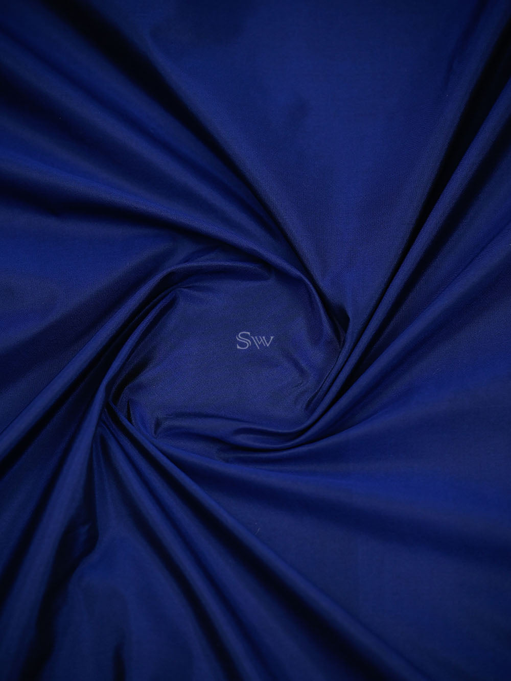 Blue Plain Paithani Katan Silk Handloom Banarasi Saree - Sacred Weaves