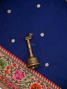 Blue Booti Paithani Katan Silk Handloom Banarasi Saree - Sacred Weaves