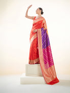 Dark Orange Rangkat Katan Silk Handloom Banarasi Saree - Sacred Weaves