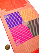 Dark Orange Rangkat Katan Silk Handloom Banarasi Saree - Sacred Weaves