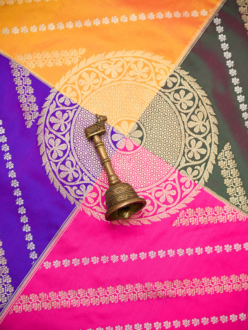 Dark Orange Rangkat Katan Silk Handloom Banarasi Saree - Sacred Weaves