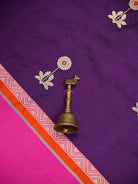 Purple Booti Tussar Silk Handloom Banarasi Saree - Sacred Weaves