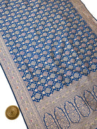 Midnight Blue Meenakari Uppada Jaal Katan Silk Handloom Banarasi Saree - Sacred Weaves