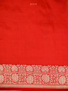 Mustard Red Booti Tussar Silk Handloom Banarasi Saree - Sacred Weaves