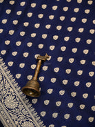 Blue Zari Booti Uppada Katan Silk Handloom Banarasi Saree - Sacred Weaves
