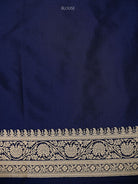 Blue Zari Booti Uppada Katan Silk Handloom Banarasi Saree - Sacred Weaves