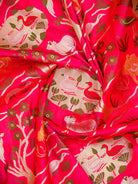 Dark Pink Shikargah Meenakari Katan Silk Handloom Banarasi Saree - Sacred Weaves
