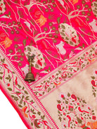 Dark Pink Shikargah Meenakari Katan Silk Handloom Banarasi Saree - Sacred Weaves