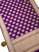 Purple Meenakari Boota Katan Silk Handloom Banarasi Saree - Sacred Weaves