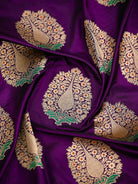 Purple Meenakari Boota Katan Silk Handloom Banarasi Saree - Sacred Weaves