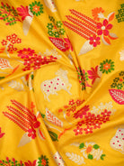 Yellow Shikargah Meenakari Katan Silk Handloom Banarasi Saree - Sacred Weaves