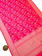 Dark Pink Shikargah Meenakari Katan Silk Handloom Banarasi Saree - Sacred Weaves