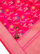 Dark Pink Shikargah Meenakari Katan Silk Handloom Banarasi Saree - Sacred Weaves