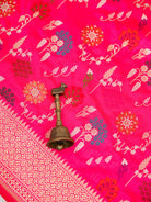Dark Pink Shikargah Meenakari Katan Silk Handloom Banarasi Saree - Sacred Weaves