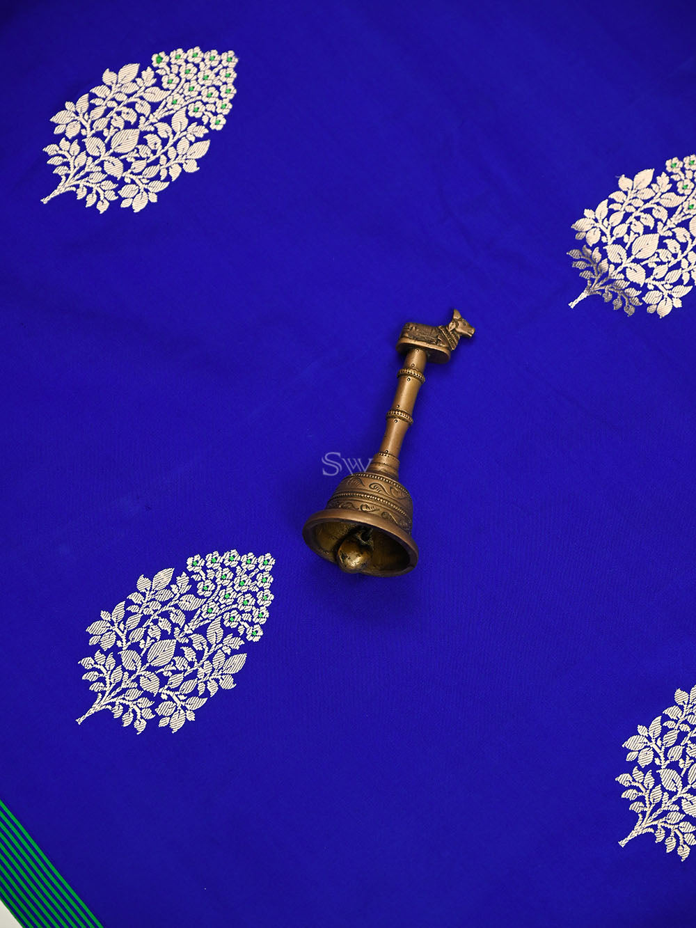 Royal Blue Meenakari Satin Silk Handloom Banarasi Saree - Sacred Weaves