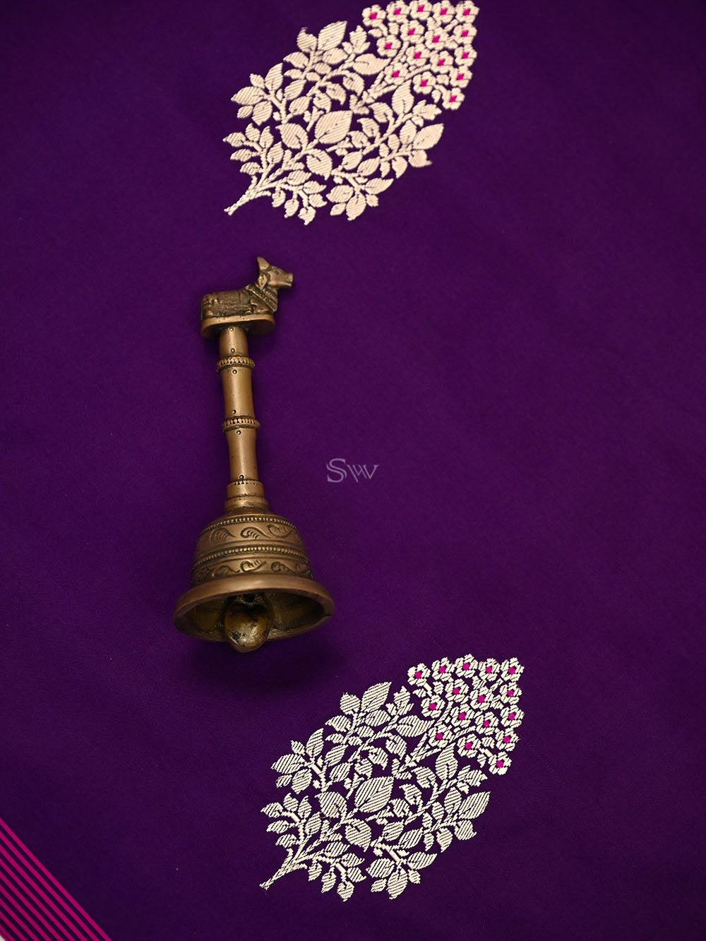 Dark Purple Meenakari Satin Silk Handloom Banarasi Saree - Sacred Weaves