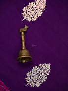 Dark Purple Meenakari Satin Silk Handloom Banarasi Saree - Sacred Weaves