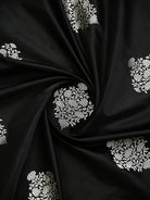 Black Booti Satin Silk Handloom Banarasi Saree - Sacred Weaves