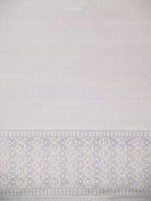 Light Grey Floral Jaal Tanchoi Silk Handloom Banarasi Saree - Sacred Weaves