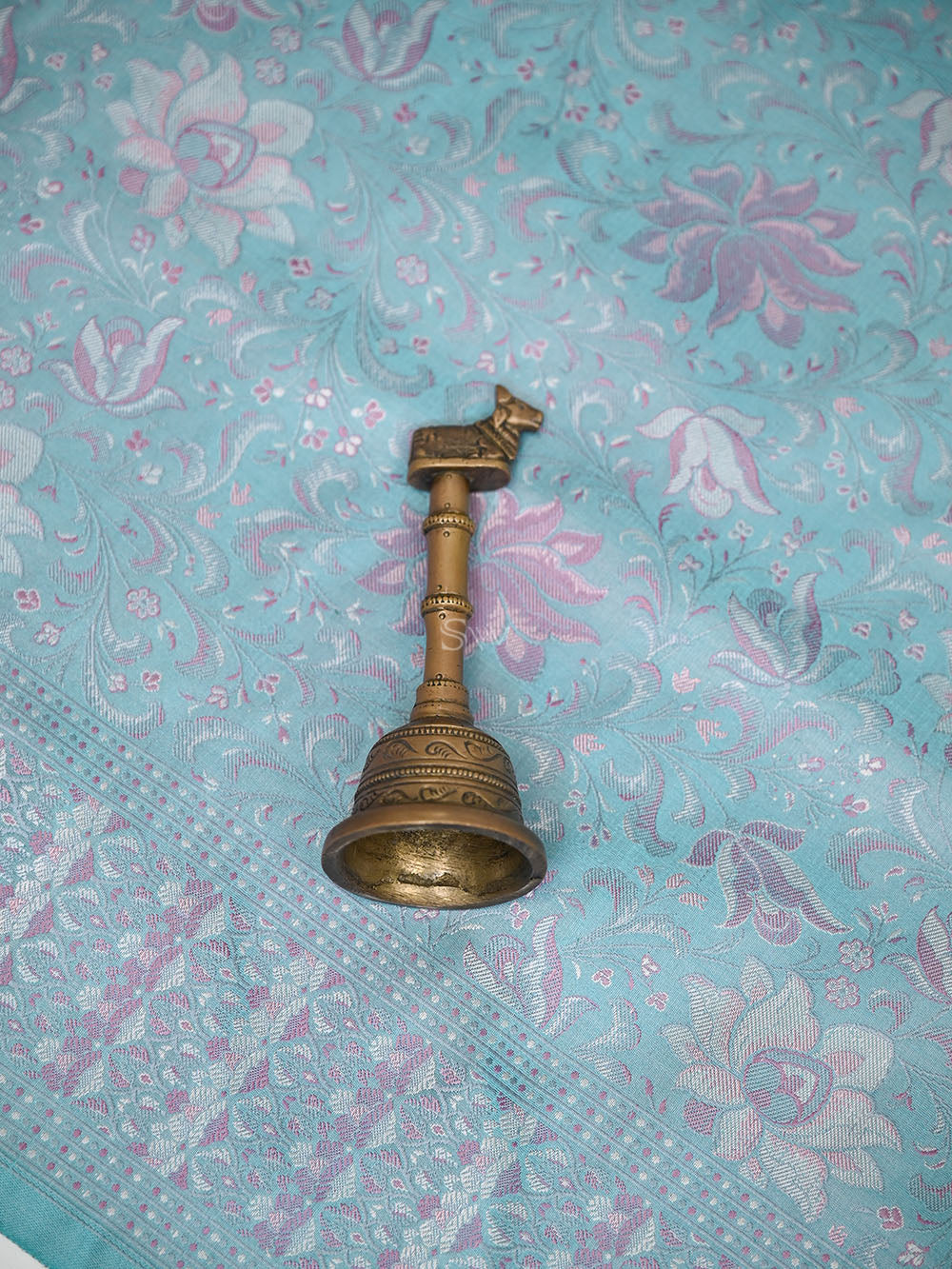 Light Aqua Blue Jaal Tanchoi Silk Handloom Banarasi Saree - Sacred Weaves