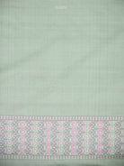 Pastel Mint Green Floral Tanchoi Silk Handloom Banarasi Saree - Sacred Weaves