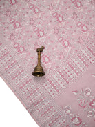Pastel Onion Pink Floral Tanchoi Silk Handloom Banarasi Saree - Sacred Weaves