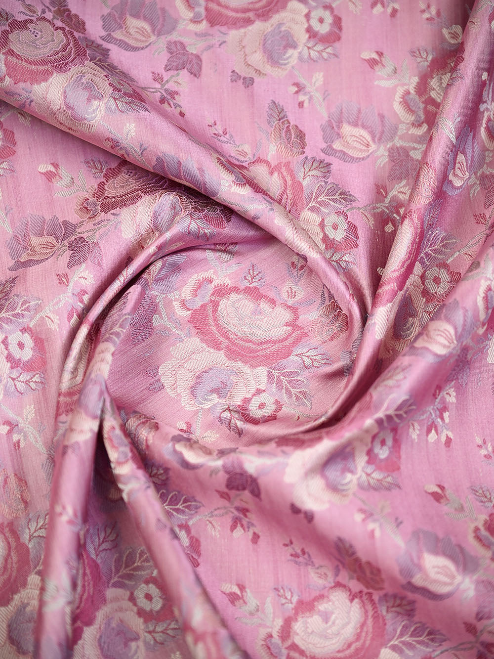 Pastel Pink Jaal Tanchoi Silk Handloom Banarasi Saree - Sacred Weaves