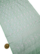 Mint Green Jaal Tanchoi Silk Handloom Banarasi Saree - Sacred Weaves