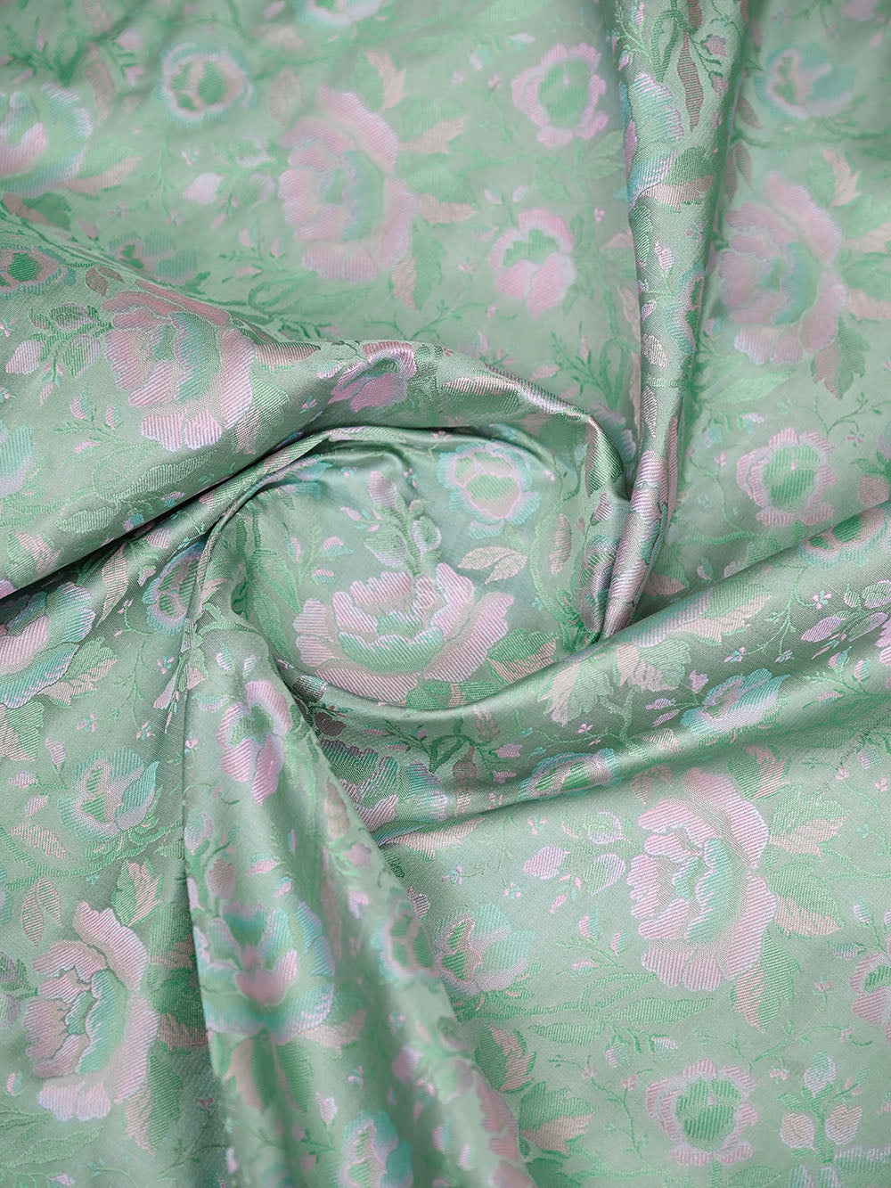 Mint Green Jaal Tanchoi Silk Handloom Banarasi Saree - Sacred Weaves