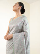 Pastel Mint Green Jaal Tanchoi Silk Handloom Banarasi Saree - Sacred Weaves