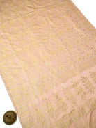 Pastel Peach Floral Tanchoi Silk Handloom Banarasi Saree - Sacred Weaves
