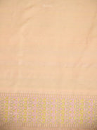 Pastel Peach Floral Tanchoi Silk Handloom Banarasi Saree - Sacred Weaves