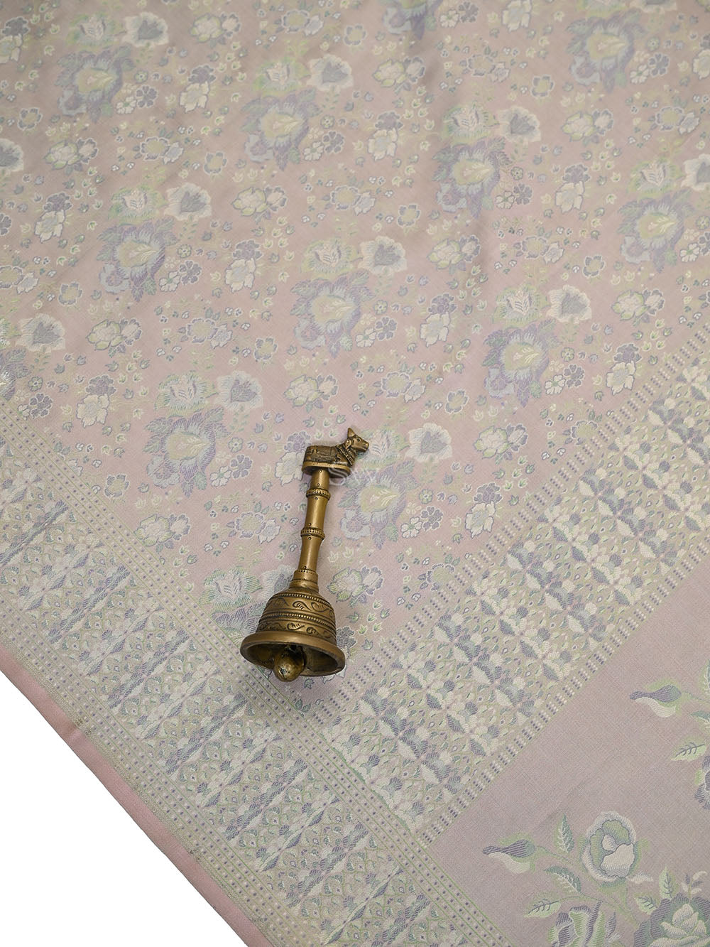 Dusty Pink Jaal Tanchoi Silk Handloom Banarasi Saree - Sacred Weaves